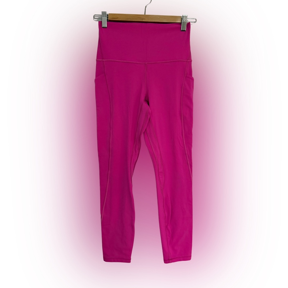 Lululemon Pink Tights with Pockets Size 6